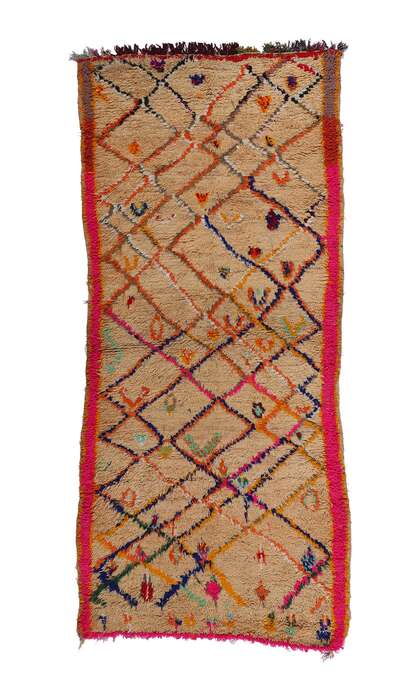 4 x 9 Colorful Vintage Moroccan Azilal Rug 21829