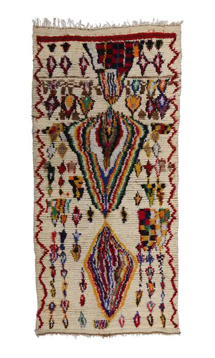 5 x 10 Colorful Vintage Moroccan Azilal Rug 21821