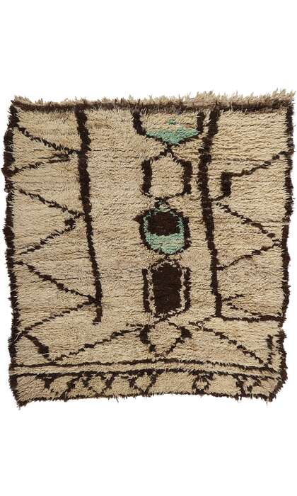 5 x 5 Vintage Neutral Moroccan Azilal Rug 21763