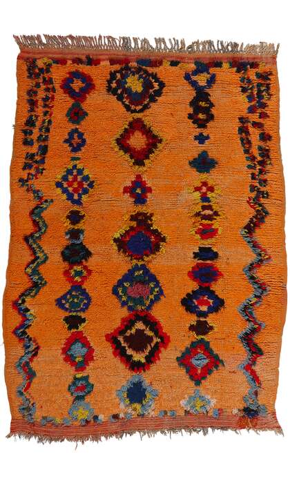 5 x 6 Vintage Orange Moroccan Azilal Rug 21798