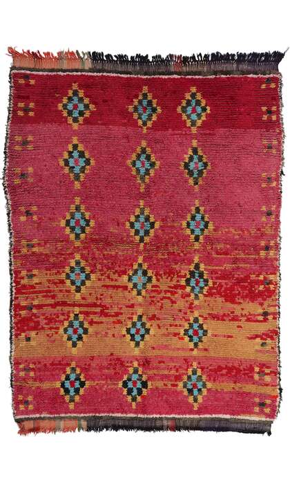 ​6 x 7 Vintage Pink Moroccan Azilal Rug 21740