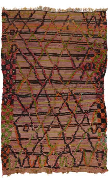 5 x 7 Vintage High-Low Taznakht Moroccan Rug 21837