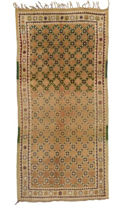 ​5 x 10 Vintage Brown Taznakht Moroccan Rug 21757