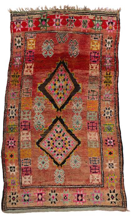 5 x 9 Vintage Red Boujad Moroccan Rug 21747