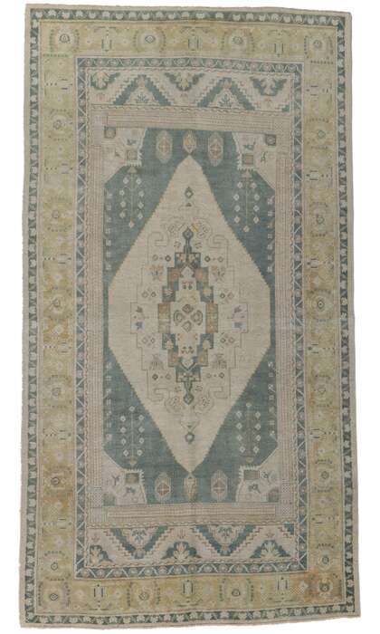 5 x 10 Vintage Turkish Oushak Rug 53671