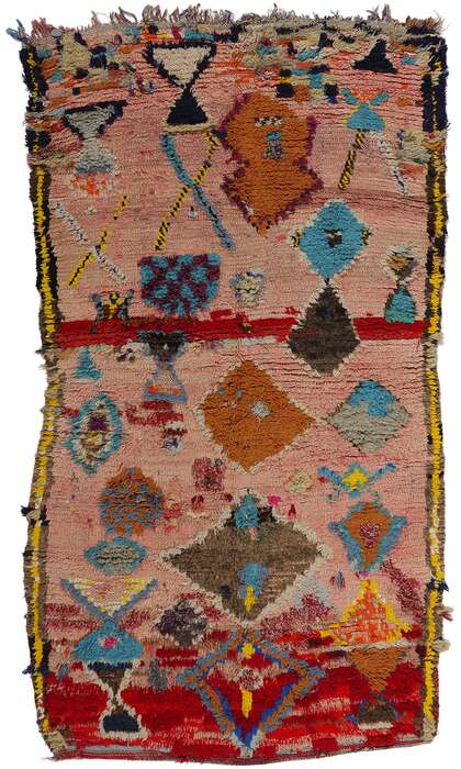 4 x 8 Vintage Pink Boujad Moroccan Rug 21802