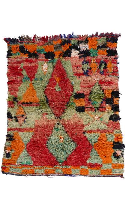 5 x 6 Vintage Boujad Moroccan Rag Rug 21787