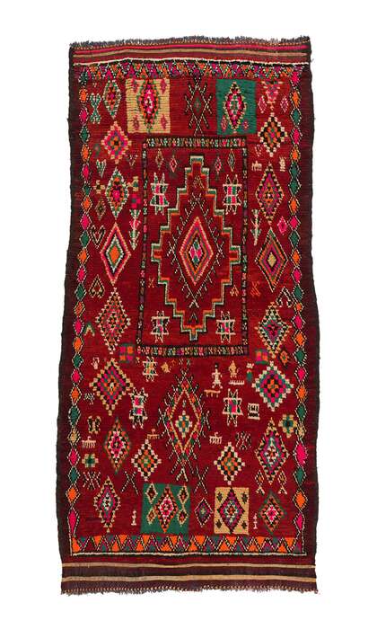 5 x 10 Vintage Red Taznakht Moroccan Rug 21840