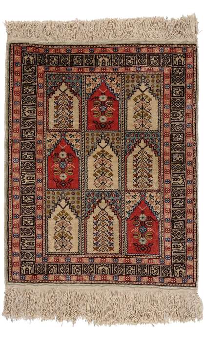 2 x 3 Vintage Turkish Silk Hereke Rug 78734