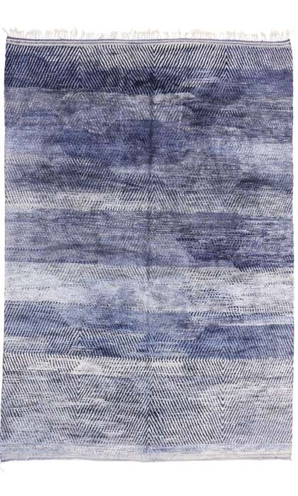 9 x 13 Modern Blue Beni Mrirt Moroccan Rug 20526