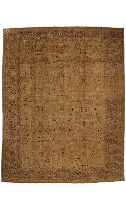 11 x 14 Large Antique Brown Persian Malayer Rug 78739