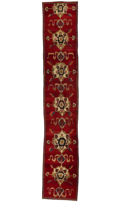 3 x 17 Vintage Red Turkish Oushak Rug Runner 53870