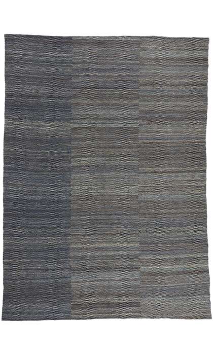 9 x 12 Modern Blue Earth-Tone Kilim Rug 81098