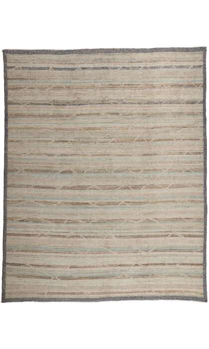 9 x 11 Modern Boho Tonal Striped Moroccan Rug 81078