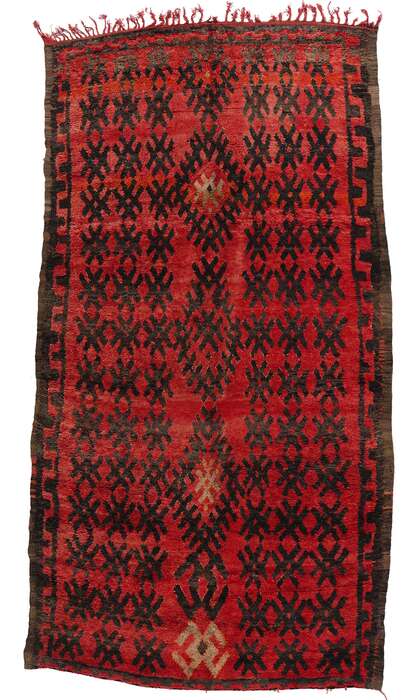 7 x 13 Vintage Red Talsint Moroccan Rug 21468
