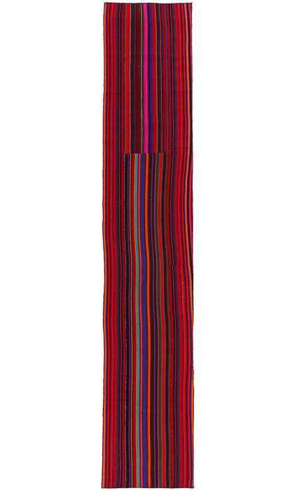 2 x 13 Colorful Vintage Turkish Striped Kilim Rug Runner 78741