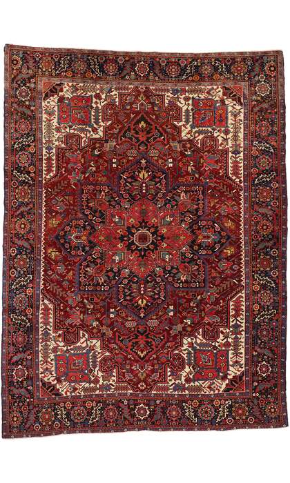 9 x 13 Vintage Persian Heriz Rug 53880