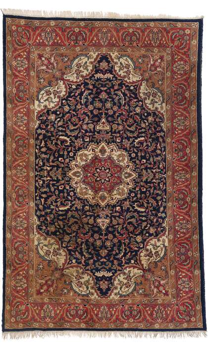 6 x 9 Vintage Indian Isfahan Rug 78690