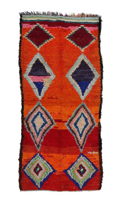 4 x 8 Vintage Orange Boujad Moroccan Rug 21830