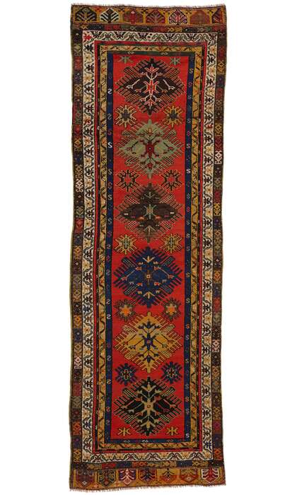 4 x 12 Vintage Turkish Oushak Rug Runner 53881