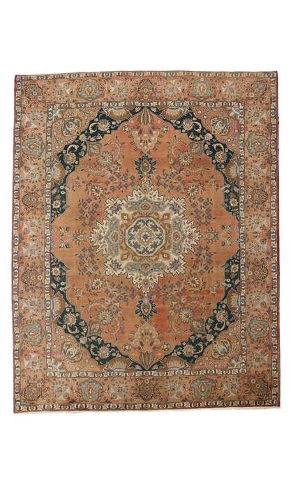 10 x 12 Vintage Persian Tabriz Rug 75586