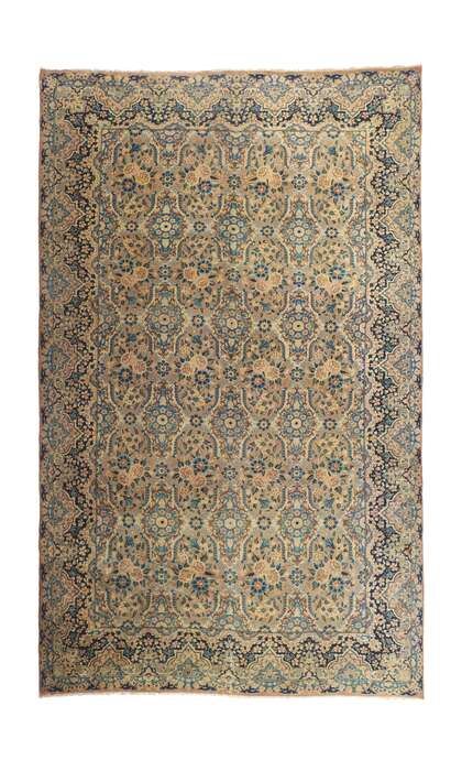 10 x 16 Vintage Persian Yazd Rug 76504