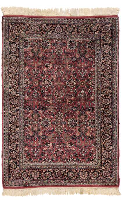 4 x 6 Vintage Red Persian Bijar Rug 78693