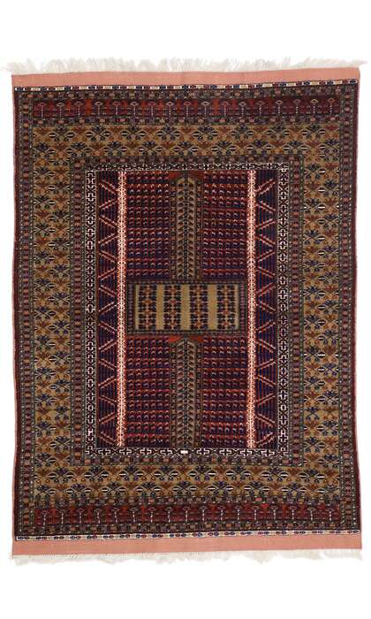 4 x 5 Vintage Turkoman Afghan Rug 76995