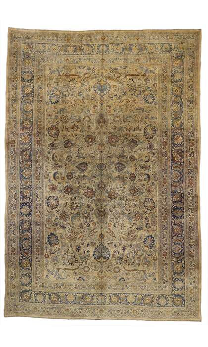 11 x 16 Antique Brown Persian Mashhad Rug 72983