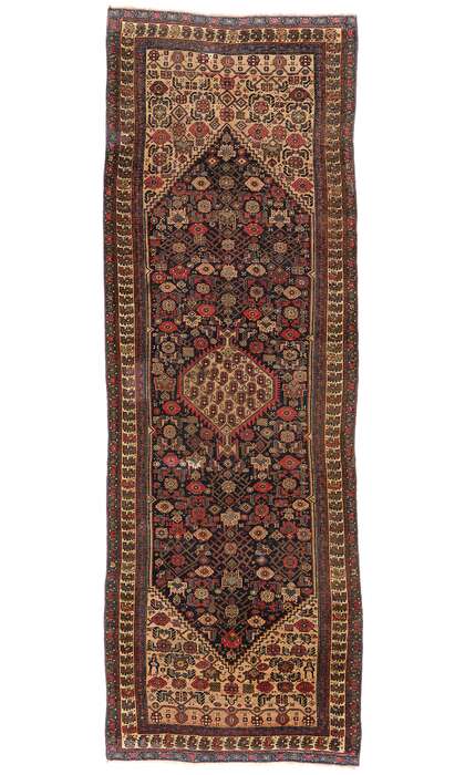 4 x 11 Antique Persian Bijar Rug Runner 78754