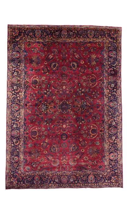 11 x 15 Antique Persian Yazd Rug 76761