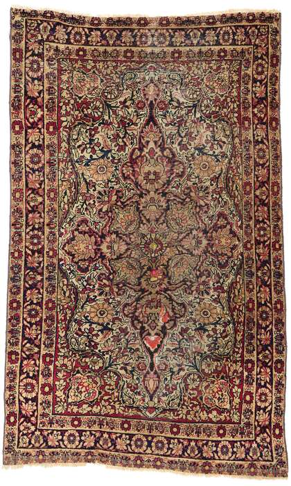 4 x 6 Distressed Antique Persian Kerman Rug 78761