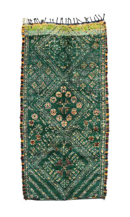 7 x 14 Vintage Green Beni MGuild Moroccan Rug 21322