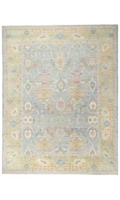 13 x 17 Modern Light Blue Persian Sultanabad Rug 61292