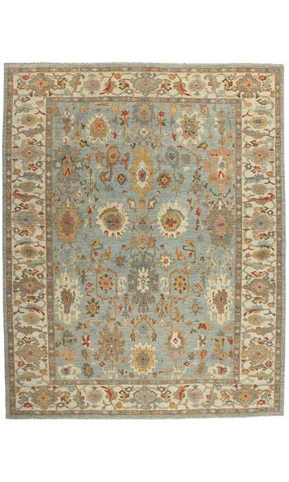 11 x 14 Modern Blue Persian Sultanabad Rug 61285