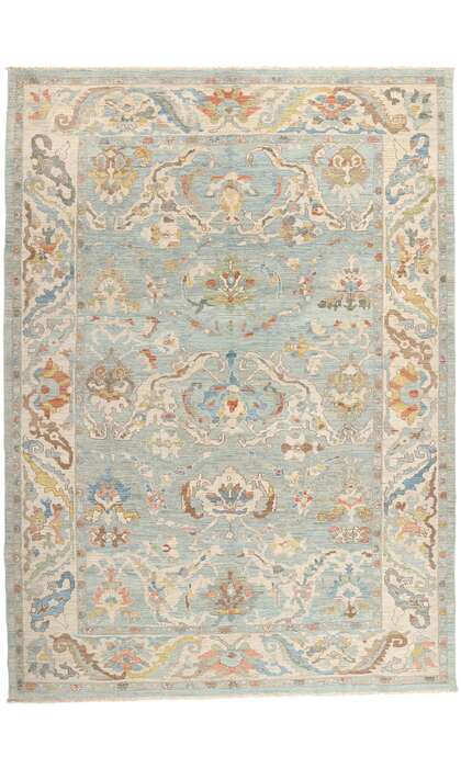 10x14 Modern Light Blue Persian Sultanabad Rug 61296