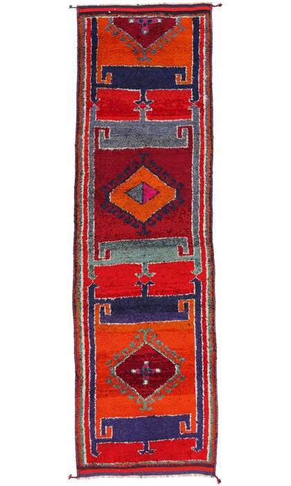 4 x 12 Vintage Orange Kurdish Rug Runner 53906