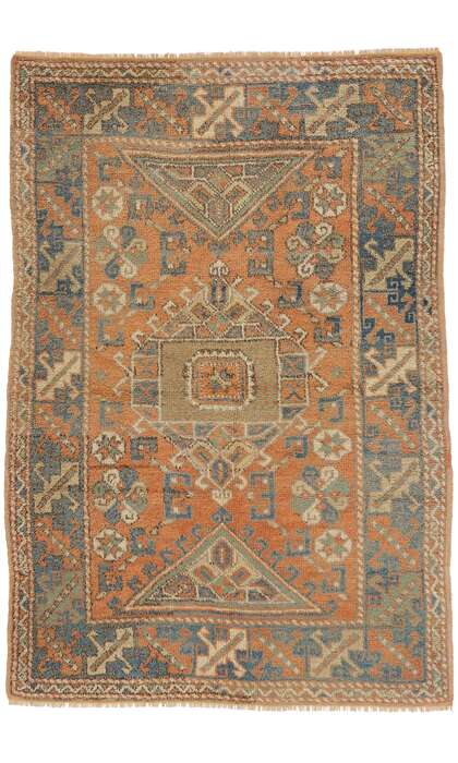 4 x 6 Vintage Orange Turkish Oushak Rug 53899