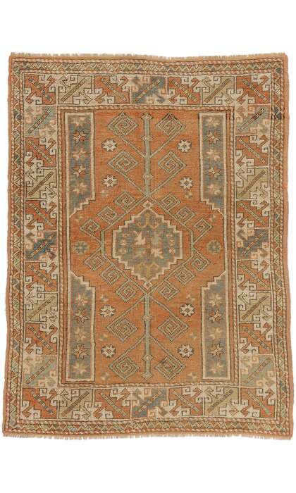 4 x 6 Vintage Orange Turkish Oushak Rug 53901