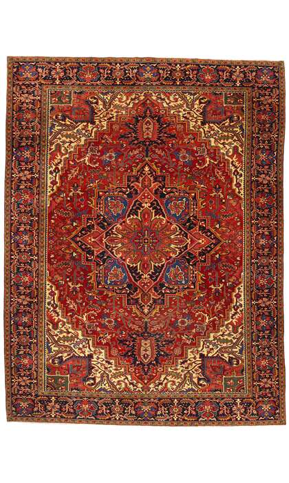 10 x 13 Vintage Persian Heriz Rug 81069