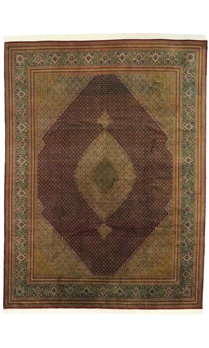 10 x 13 Vintage Persian Mahi Tabriz Rug 76693