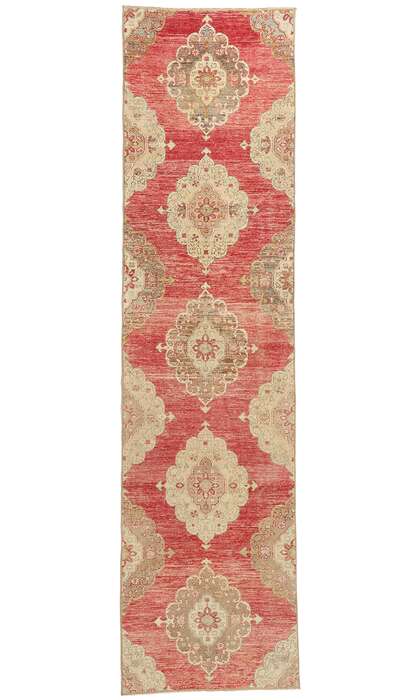 3 x 12 Vintage Red Turkish Oushak Rug Runner 53919