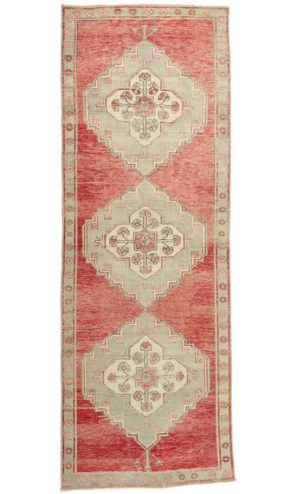 4 x 10 Vintage Red Turkish Oushak Rug 53920