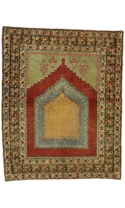 4 x 5 Vintage Turkish Oushak Rug 53092