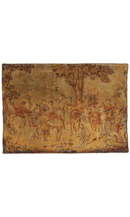6 x 8 Antique French Aubusson Tapestry 77443