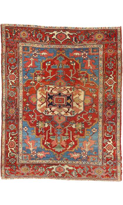 5 x 6 Antique Persian Serapi Rug 78168