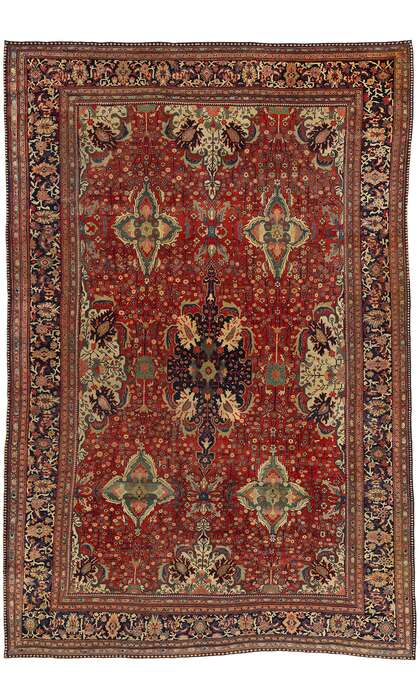 8 x 13 Antique Persian Sarouk Farahan Rug 77579