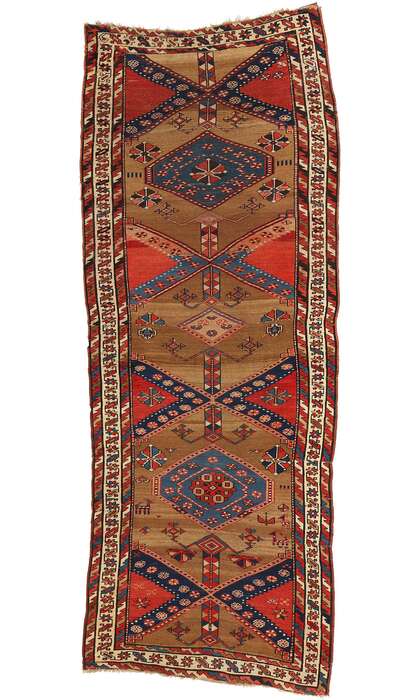 4 x 11 Antique Brown Persian Sarab Rug Runner 73991