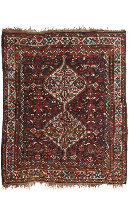 6 x 7 Antique Persian Shiraz Rug 78179