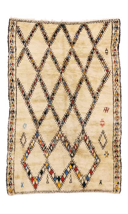 7 x 10 Vintage Moroccan Beni Ourain Rug 20348